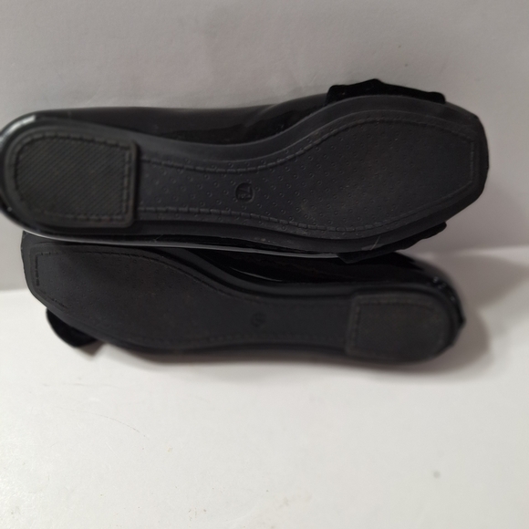 Pierre Dumas Black Patent Leather Velvet Bow Preppy Business Casual Flats- 7.5 - Picture 9 of 10